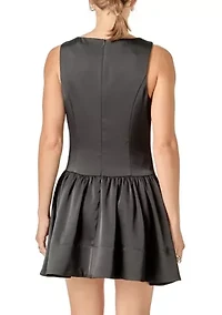 SATIN SLEEVELESS MINI DRESS