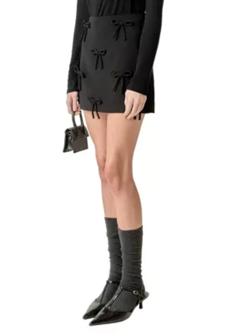 BOW DETAILED MINI SKIRT