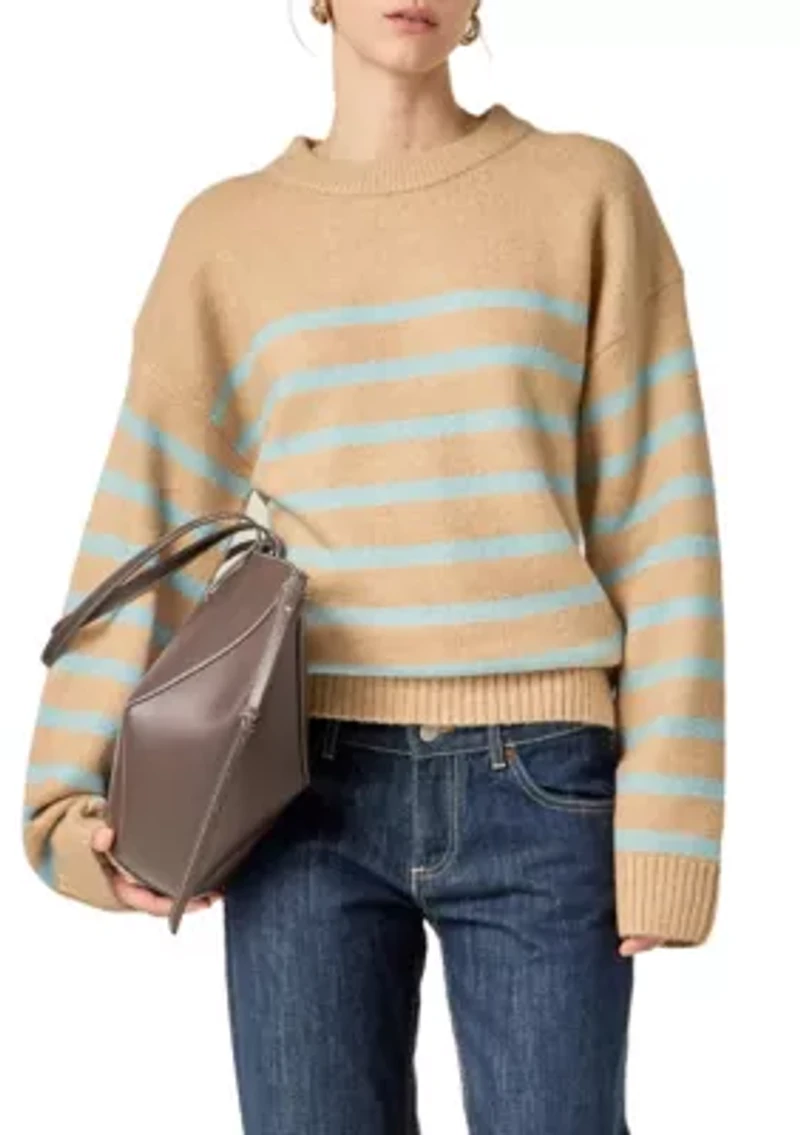STRIPED CREW NECK SWEATER