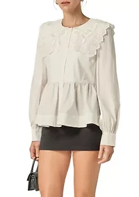 BIG COLLAR POPLIN SHIRT BLOUSE