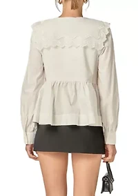 BIG COLLAR POPLIN SHIRT BLOUSE