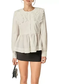 BIG COLLAR POPLIN SHIRT BLOUSE