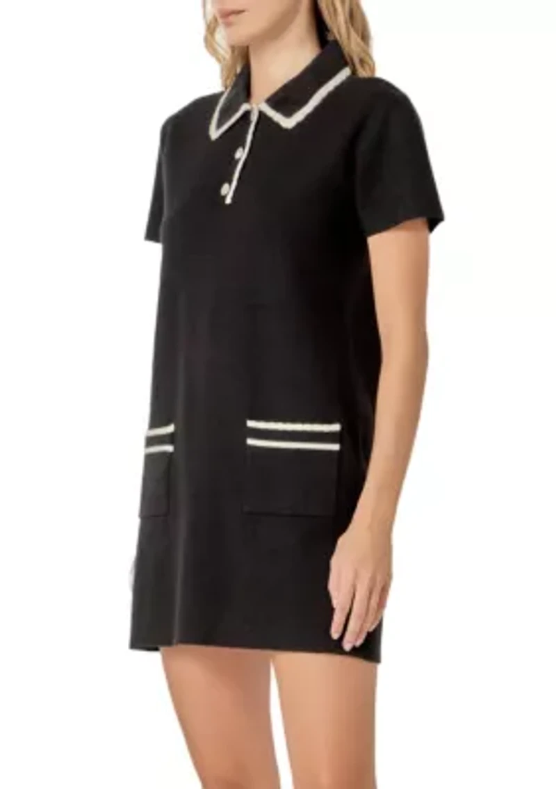 SCALLOP DETAILED MINI DRESS