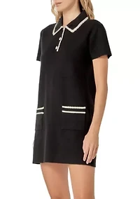 SCALLOP DETAILED MINI DRESS