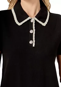 SCALLOP DETAILED MINI DRESS