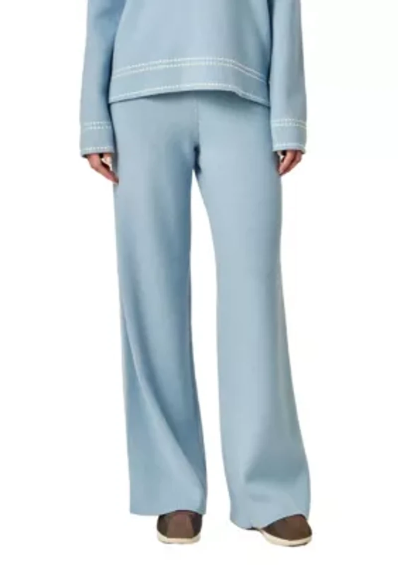 STITCH DETAILED KNIT LONG PANTS