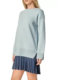 MIXED MEDIA PLEATED MINI DRESS