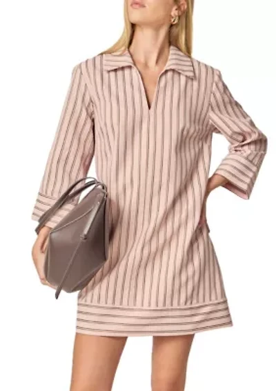 STRIPE COLLARED MINI DRESS