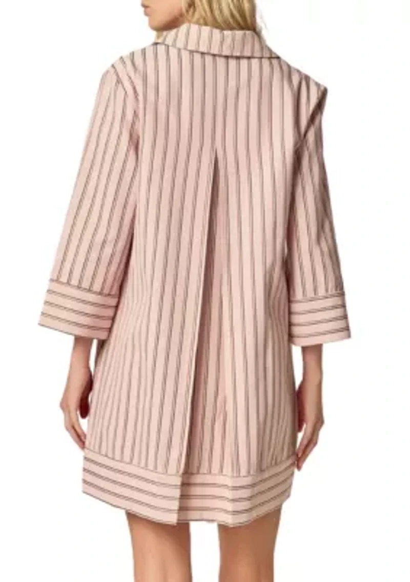 STRIPE COLLARED MINI DRESS