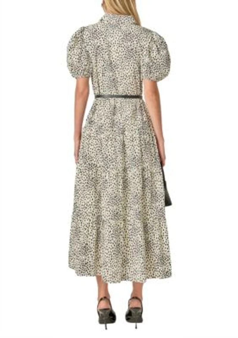 PRINT BUTTON UP MAXI DRESS