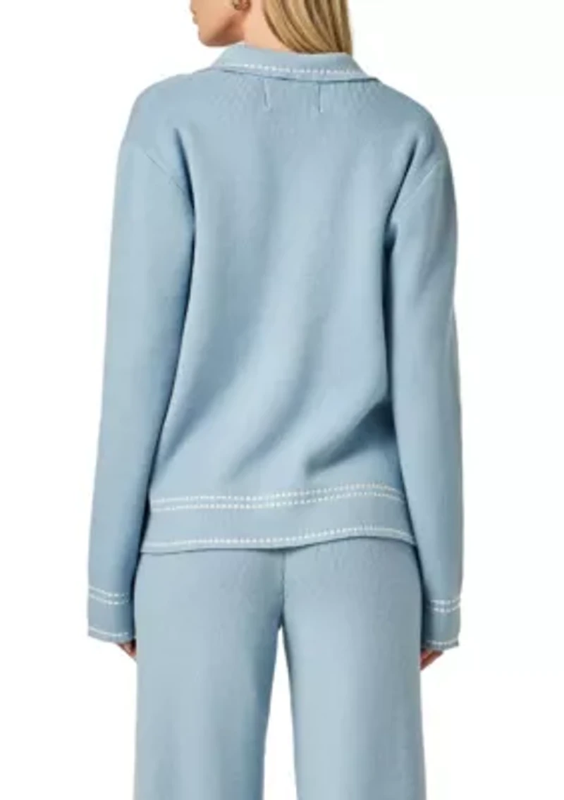 STITCH DETAILED POLO KNIT