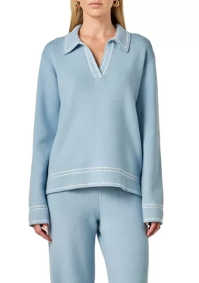 STITCH DETAILED POLO KNIT