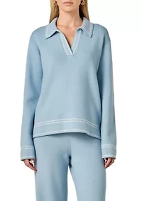 STITCH DETAILED POLO KNIT