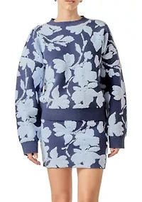 FUZZY FLOWER SWEATER