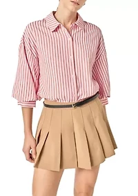 STRIPED BALLOON SLEEVE SHIRT