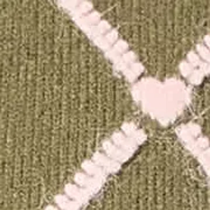 DIAMOND HEART PATTERN KNIT CARDIGAN