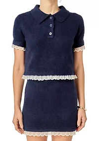 Scallop Detailed Knit Top