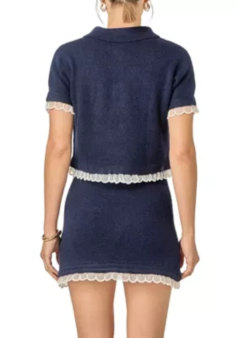 Scallop Detailed Knit Top