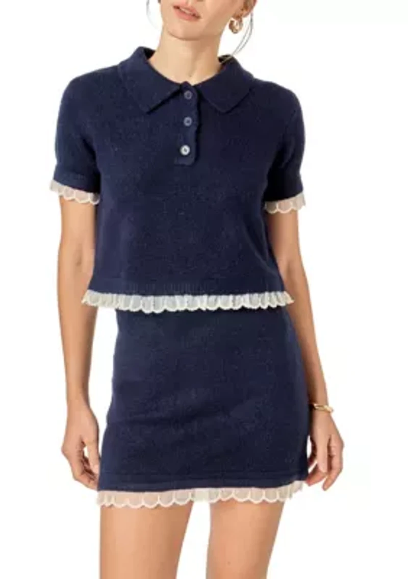 Scallop Detailed Knit Top