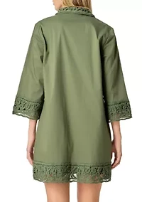 CROCHET ACCENT MINI DRESS