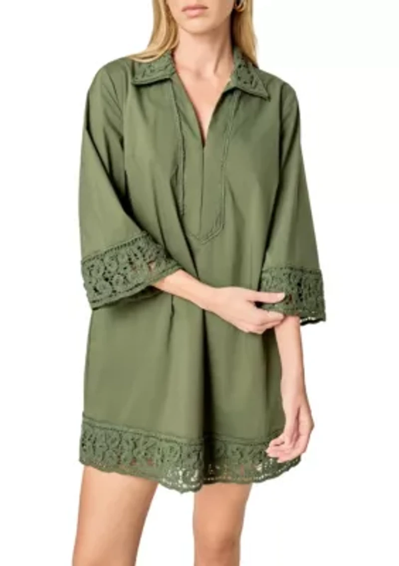 CROCHET ACCENT MINI DRESS