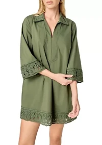 CROCHET ACCENT MINI DRESS