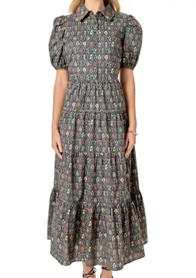 PRINT BUTTON UP MAXI DRESS