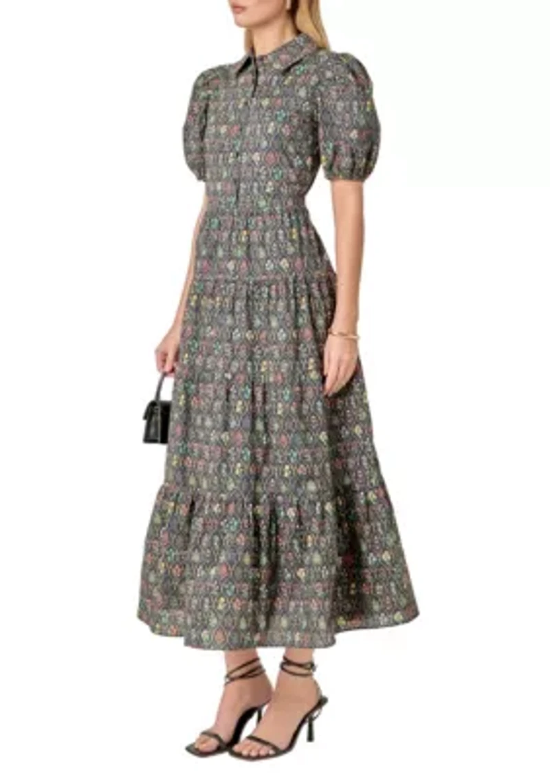 PRINT BUTTON UP MAXI DRESS