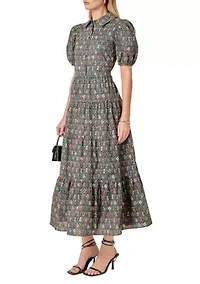 PRINT BUTTON UP MAXI DRESS