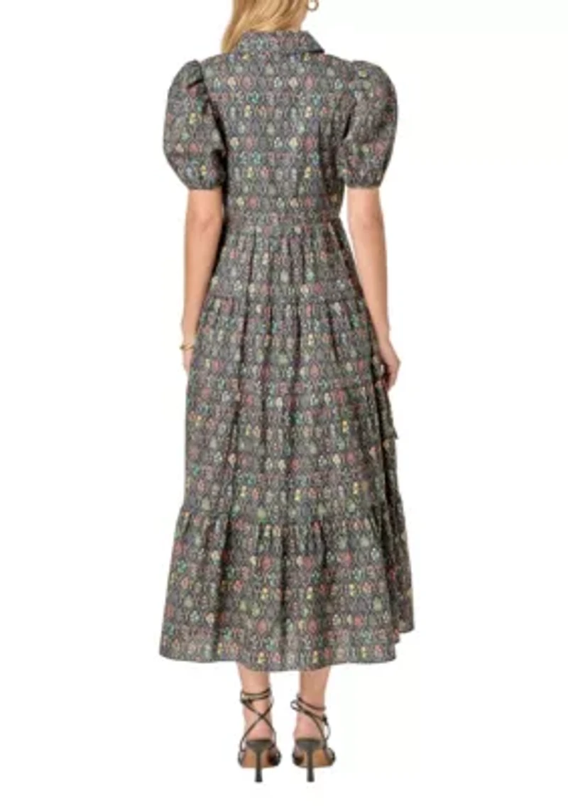 PRINT BUTTON UP MAXI DRESS