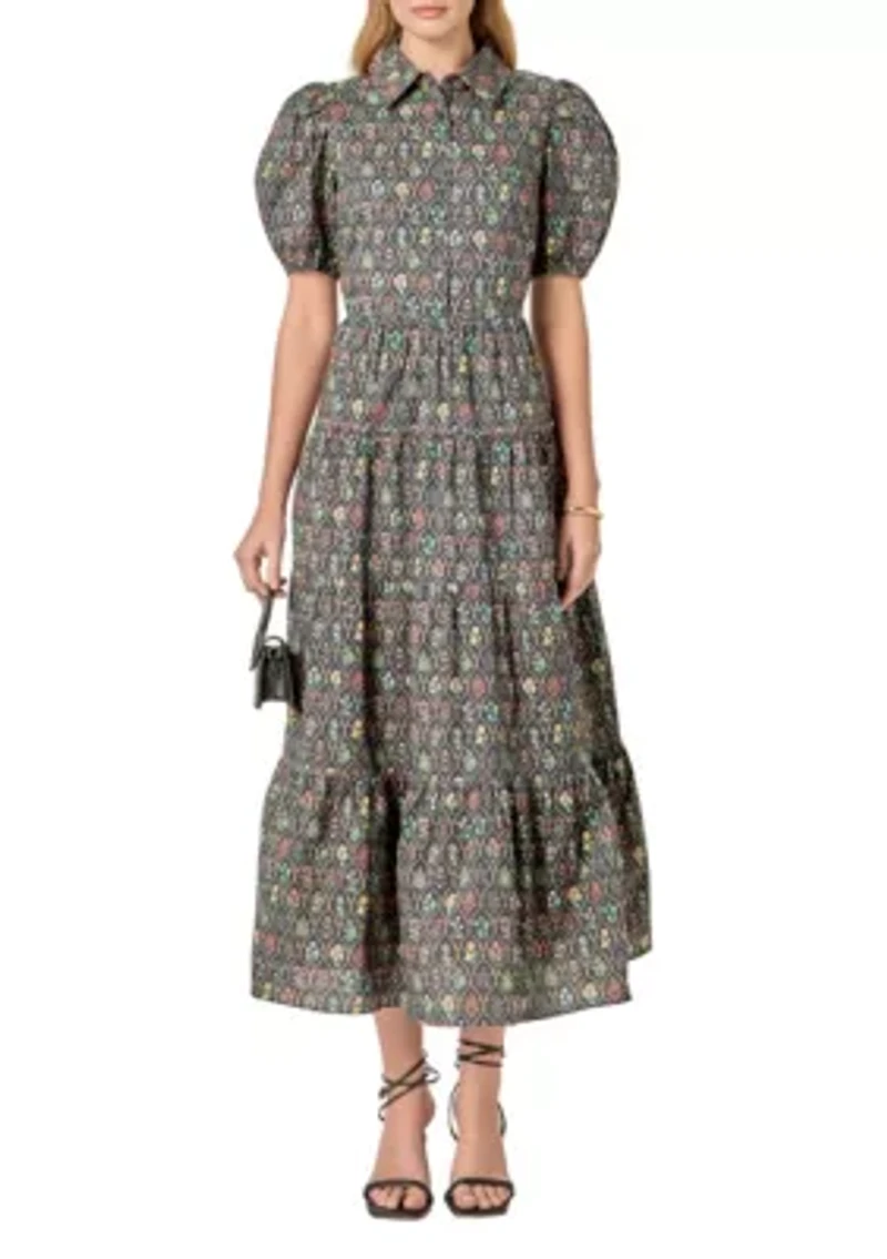 PRINT BUTTON UP MAXI DRESS