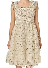 POLKA DOT SLEEVELESS MIDI DRESS