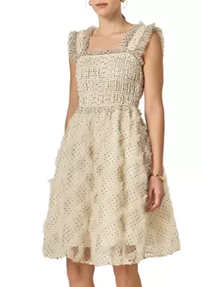 POLKA DOT SLEEVELESS MIDI DRESS