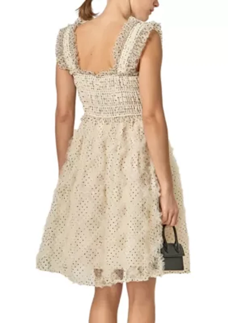 POLKA DOT SLEEVELESS MIDI DRESS