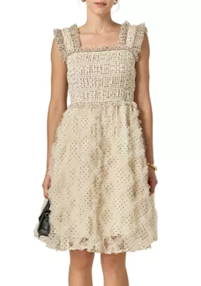 POLKA DOT SLEEVELESS MIDI DRESS