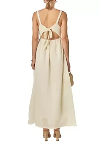 MIXED MEDIA SLEEVELESS MIDI DRESS