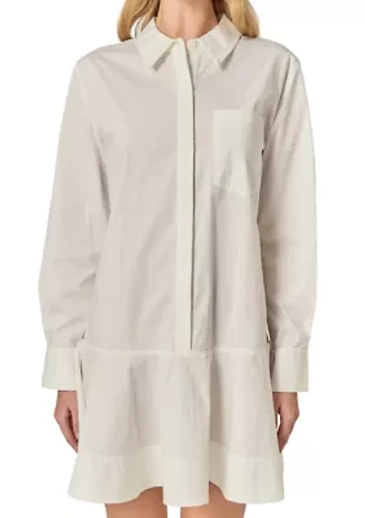 COLLARED FLARE SKIRT DRESS