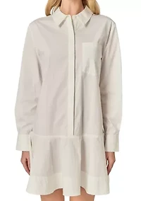 COLLARED FLARE SKIRT DRESS