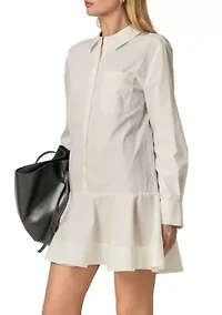 COLLARED FLARE SKIRT DRESS