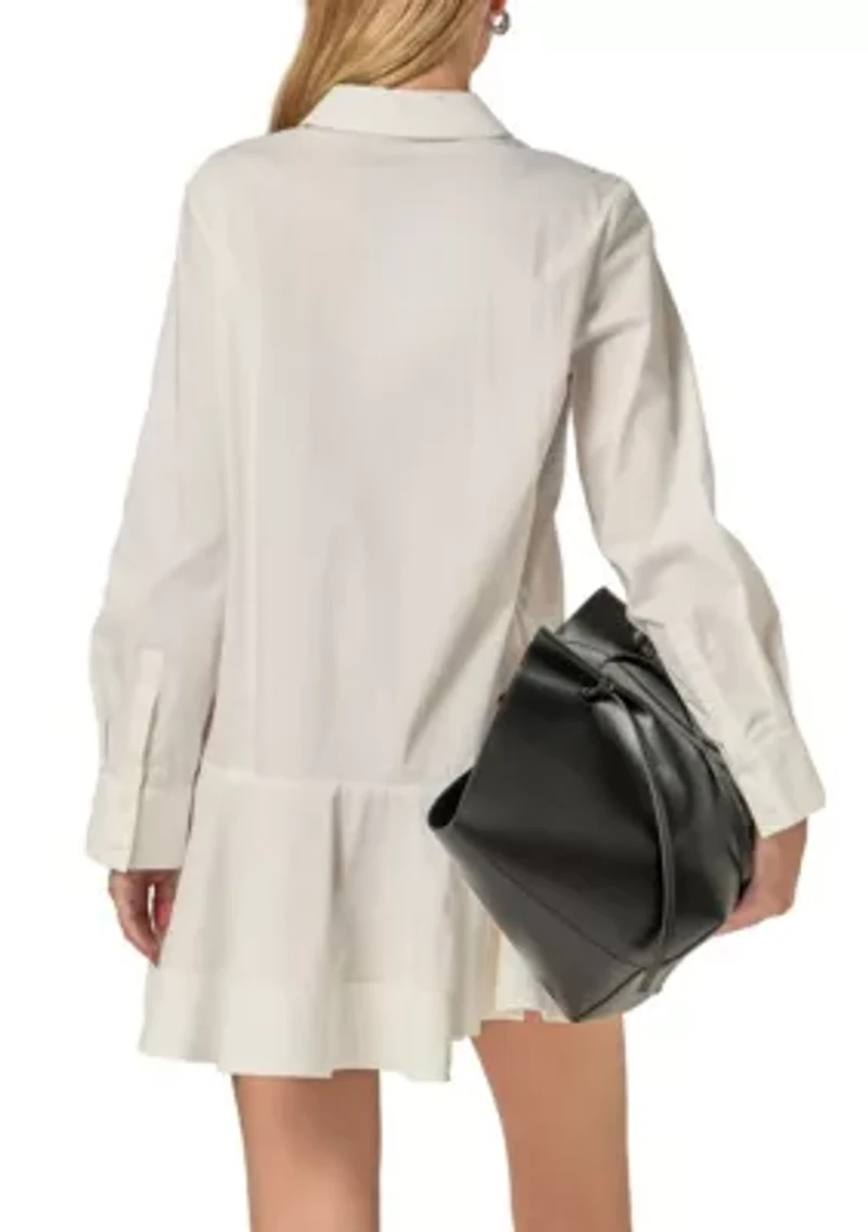 COLLARED FLARE SKIRT DRESS