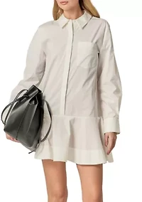 COLLARED FLARE SKIRT DRESS