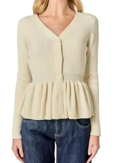 PEPLUM KNIT LONG SLEEVE VEST