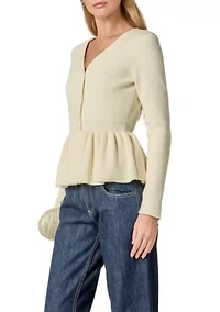 PEPLUM KNIT LONG SLEEVE VEST