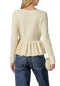 PEPLUM KNIT LONG SLEEVE VEST