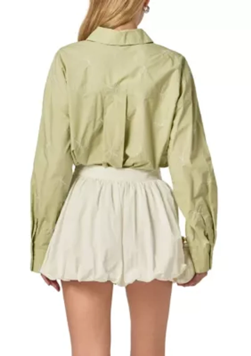 BOW EMBROIDERY SHIRT
