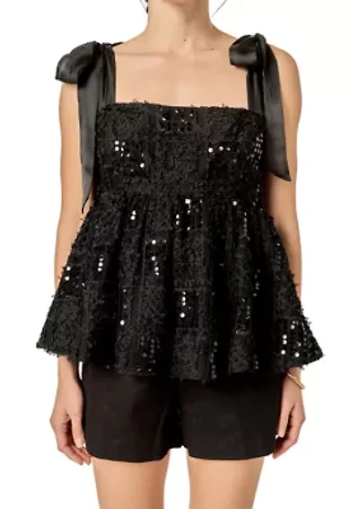 SEQUINS BOW TOP