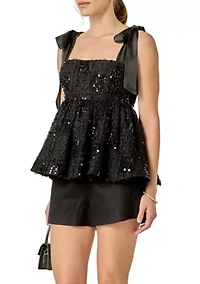 SEQUINS BOW TOP