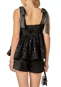 SEQUINS BOW TOP