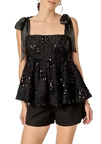 SEQUINS BOW TOP
