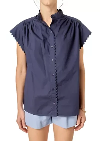 RIC RAC DETAILED SHORT SLEEVE SHIRT